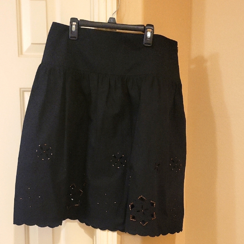 Dana Buchman Black Embellished Skater Skirt